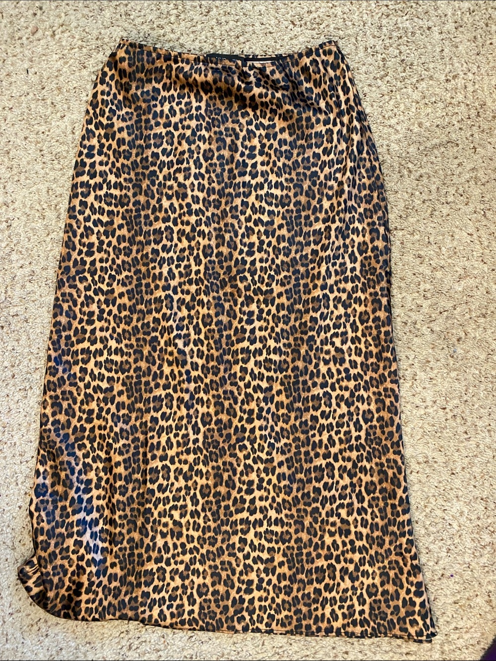Mango Leopard Print Maxi Slip Skirt - Brown & Black